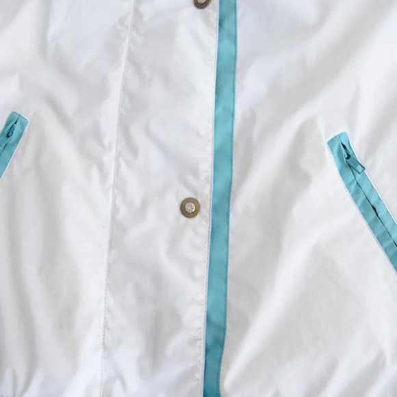Vintage 90's London Fog White &  Blue Zip Up Light Jacket Size Medium - Picture 7 of 15
